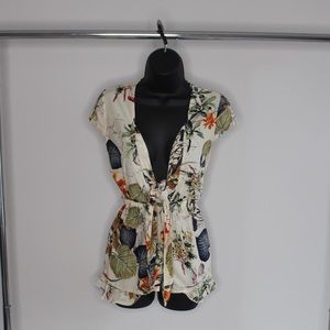 Floral plunge romper